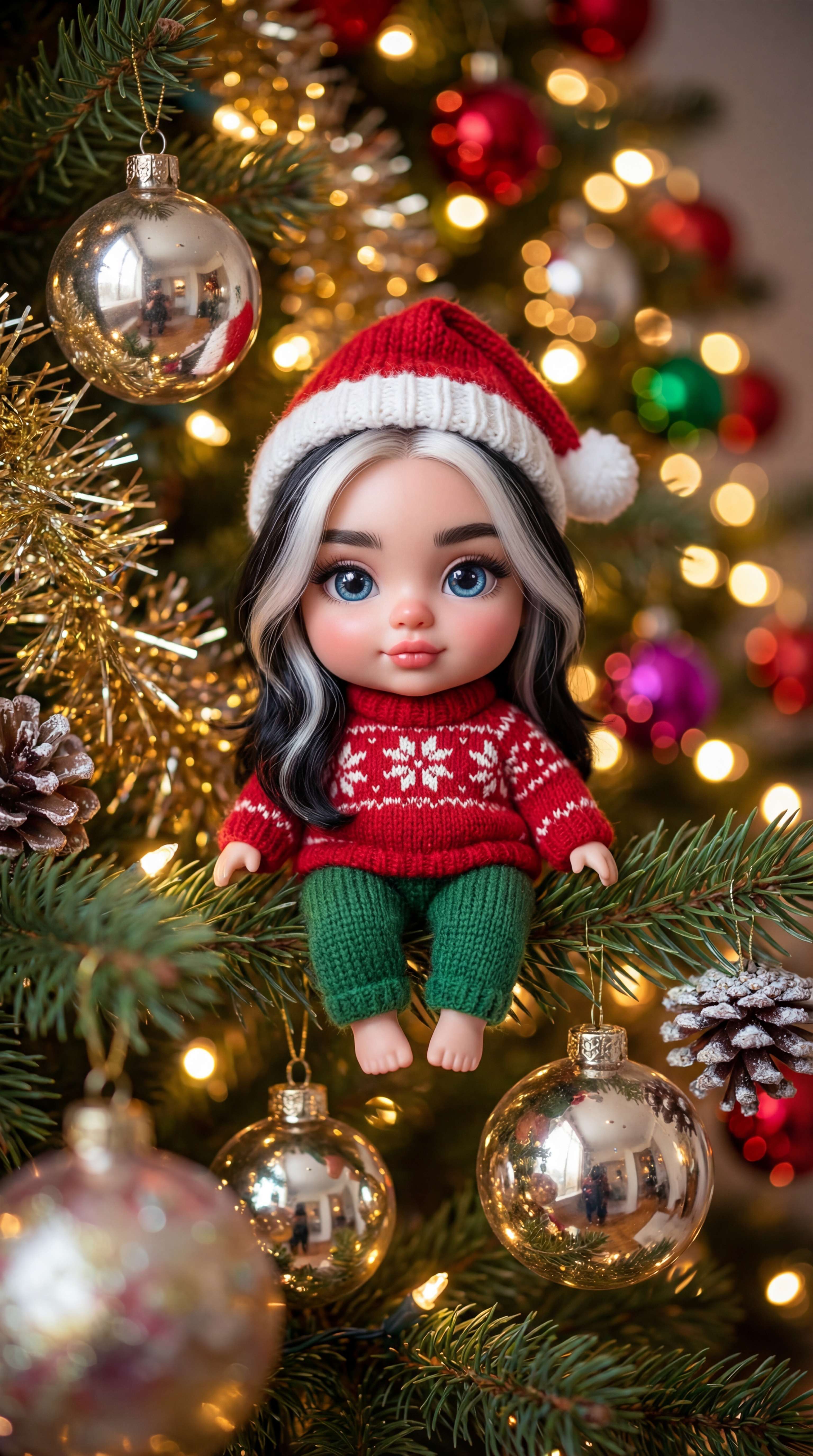 turn you into a Christmas tree doll