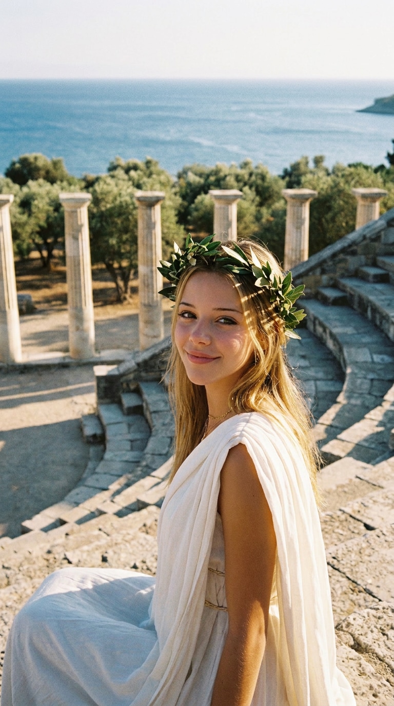 Ancient Greek philosopher portrait AI prompt