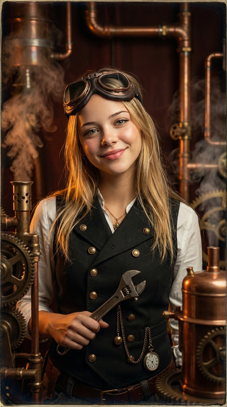 Steampunk Victorian era swap AI prompt