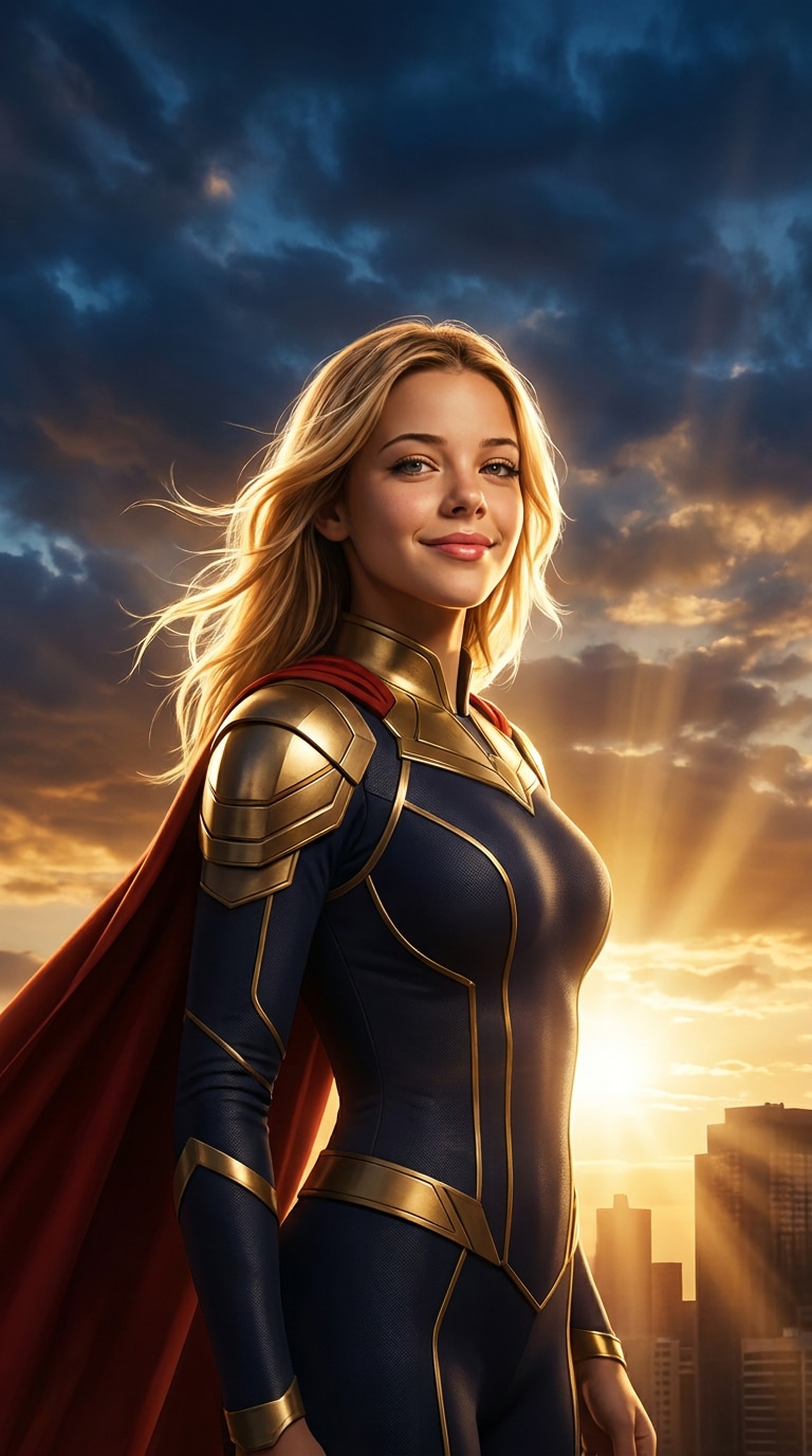 Movie poster hero cinematic portrait prompt
