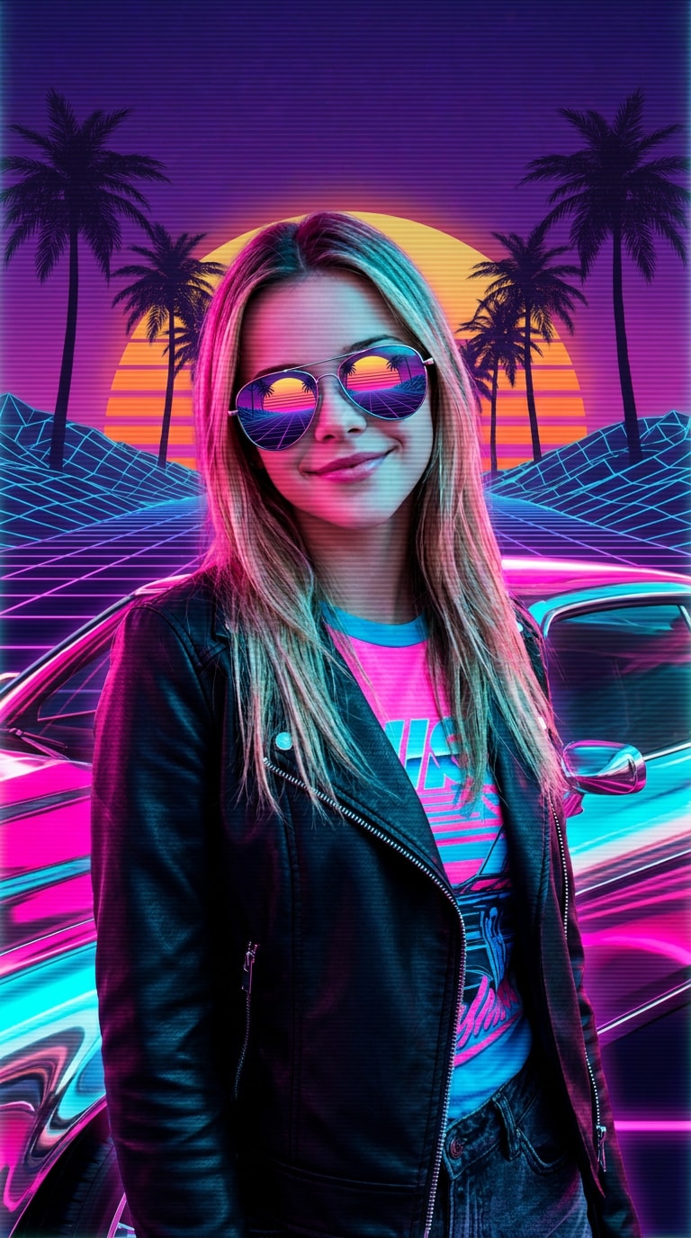 1980s Retro Synthwave era swap AI prompt