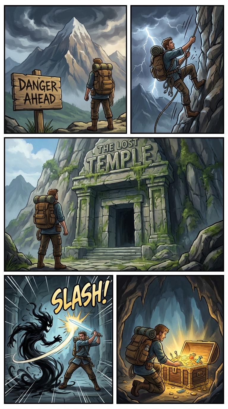 Adventure comic strip preview