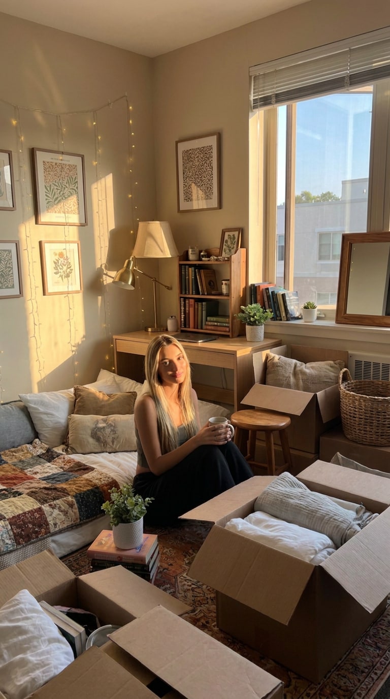 Thrifted vintage dorm room AI design prompt