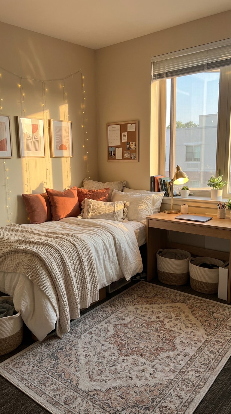 Plain dorm room cozy makeover AI prompt