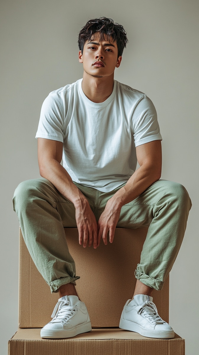 Portrait photo before editorial name poster transformation