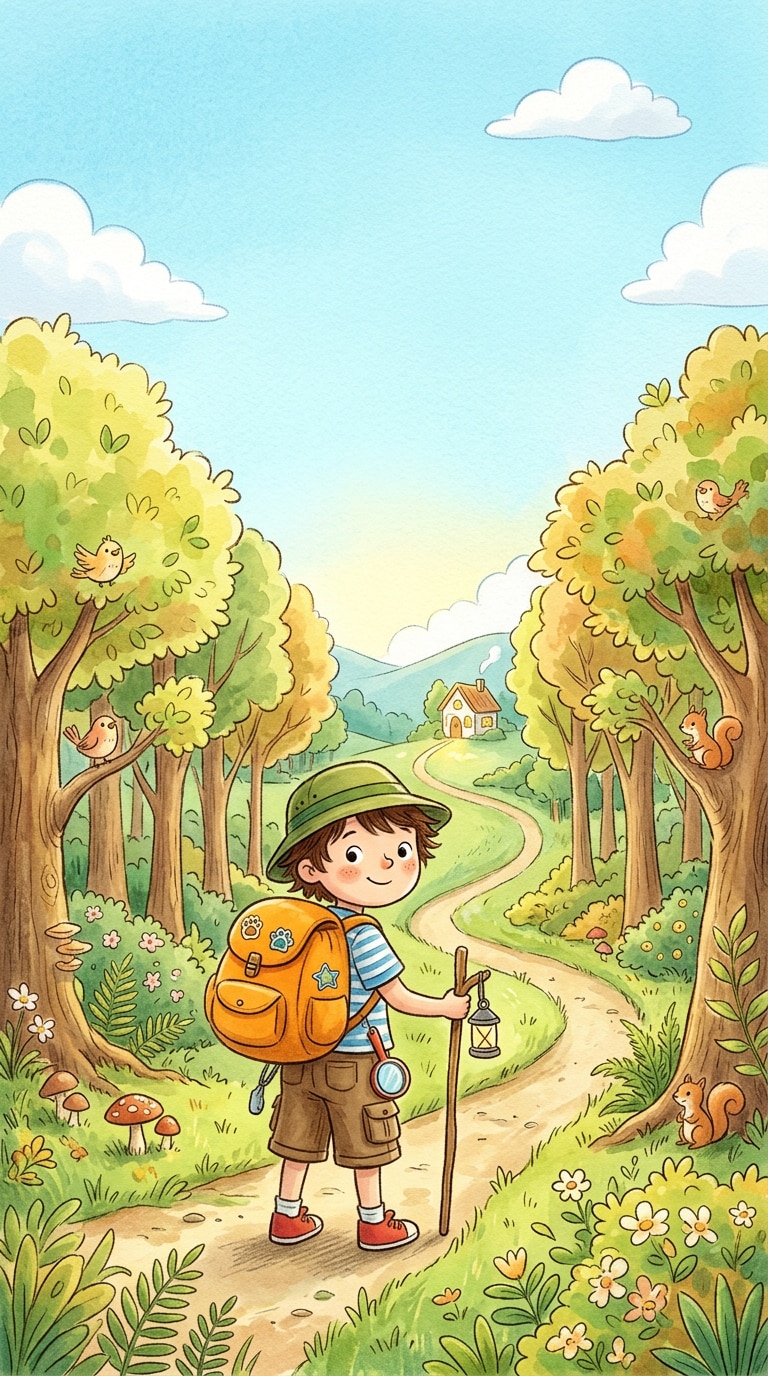 絵本風イラスト プロンプトの見開き例