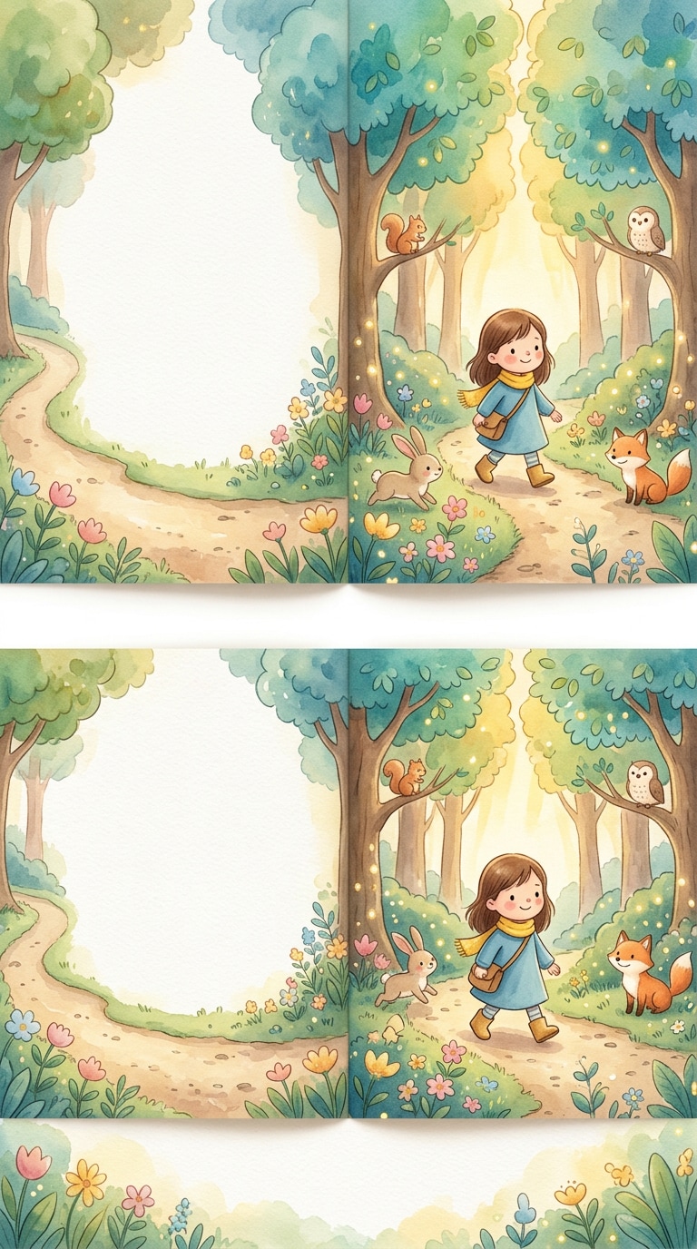 絵本イラスト AI生成の動物主人公例