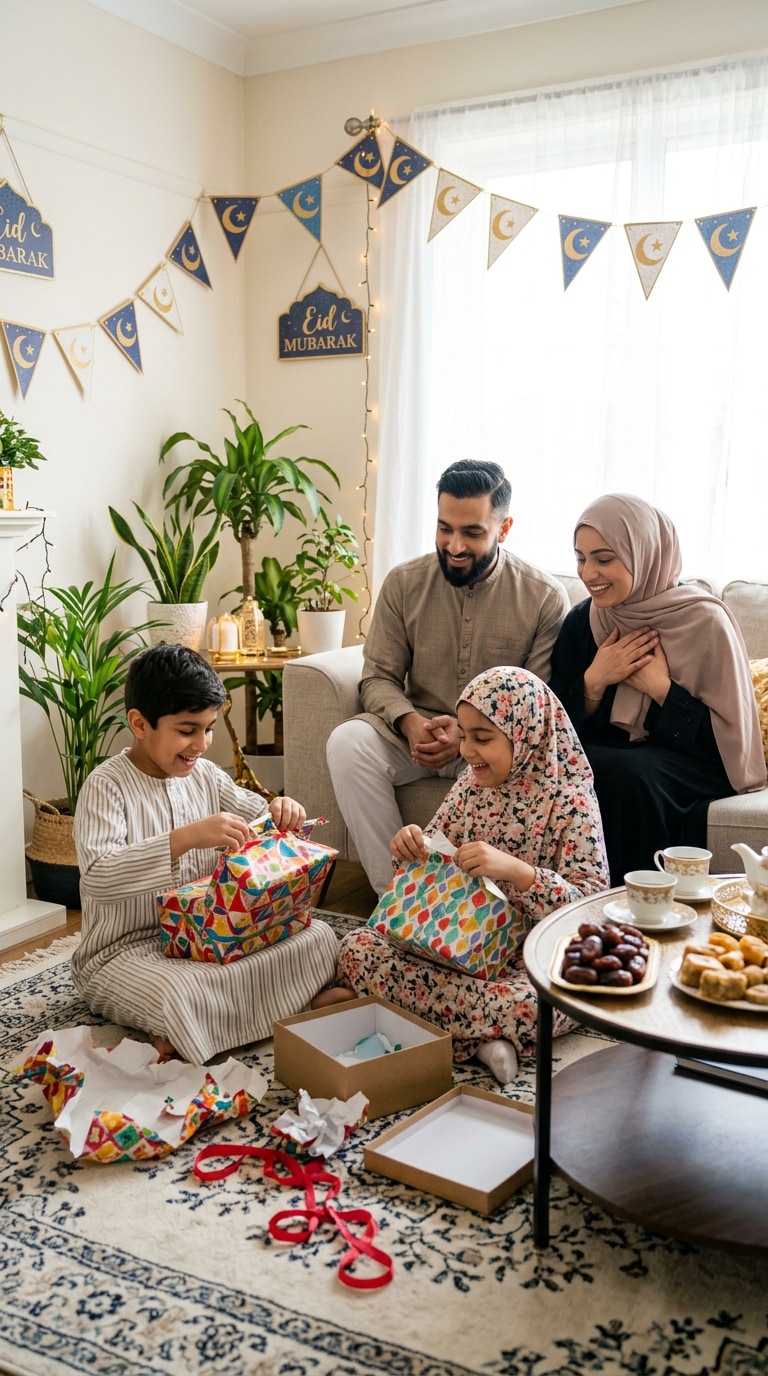 Kids Opening Eid Gifts