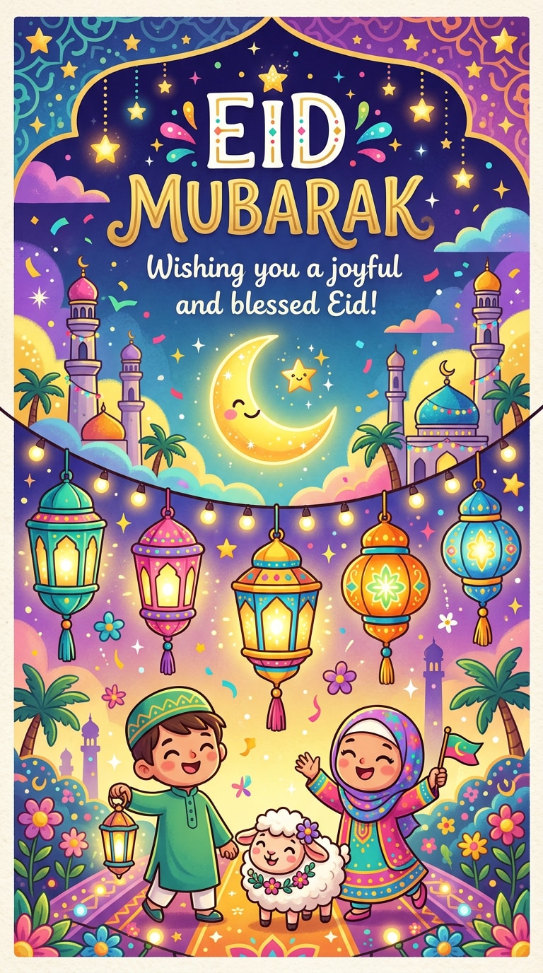 Cute Eid Mubarak Card