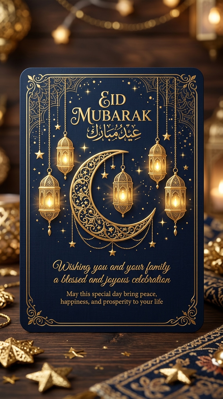 Luxury Gold Eid Card