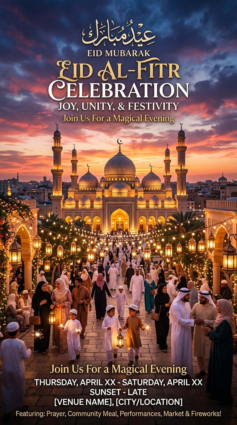 Mosque Skyline Eid Poster
