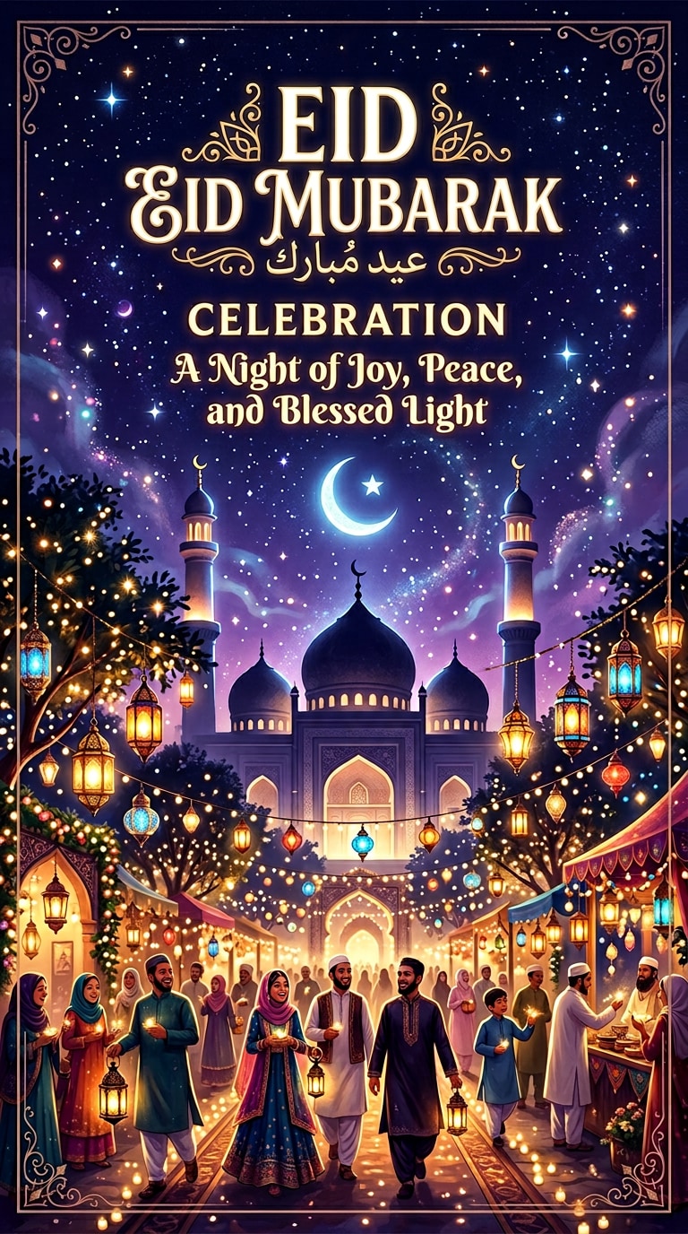 Night Lantern Eid Poster