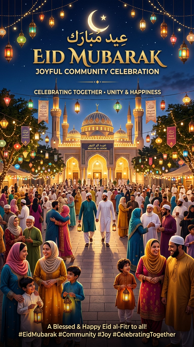 Community Eid Celebration Poster