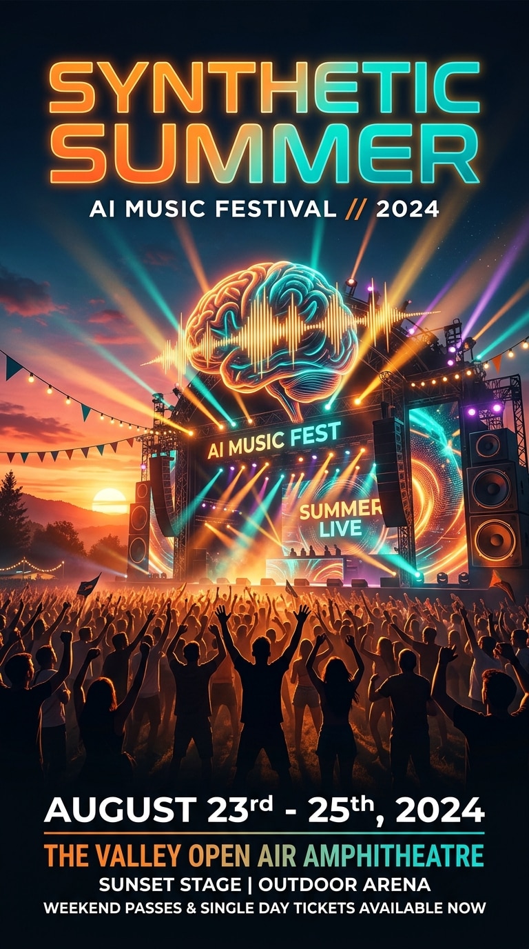 AI music festival poster generator prompt