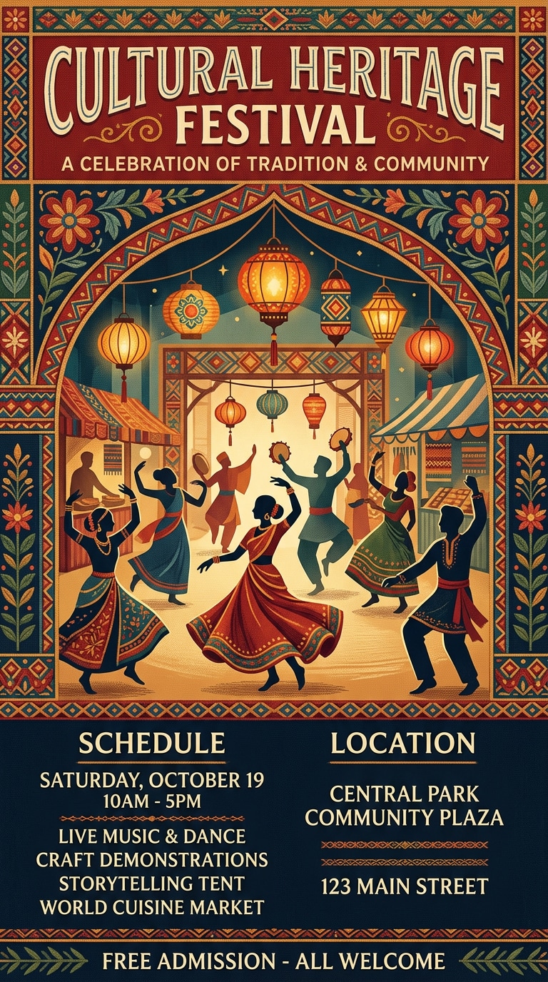 Cultural festival poster AI prompt