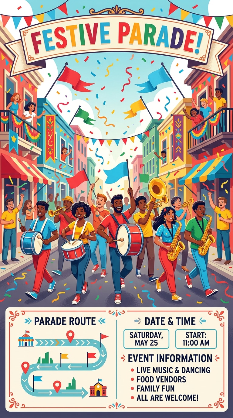 Parade festival poster AI image prompt