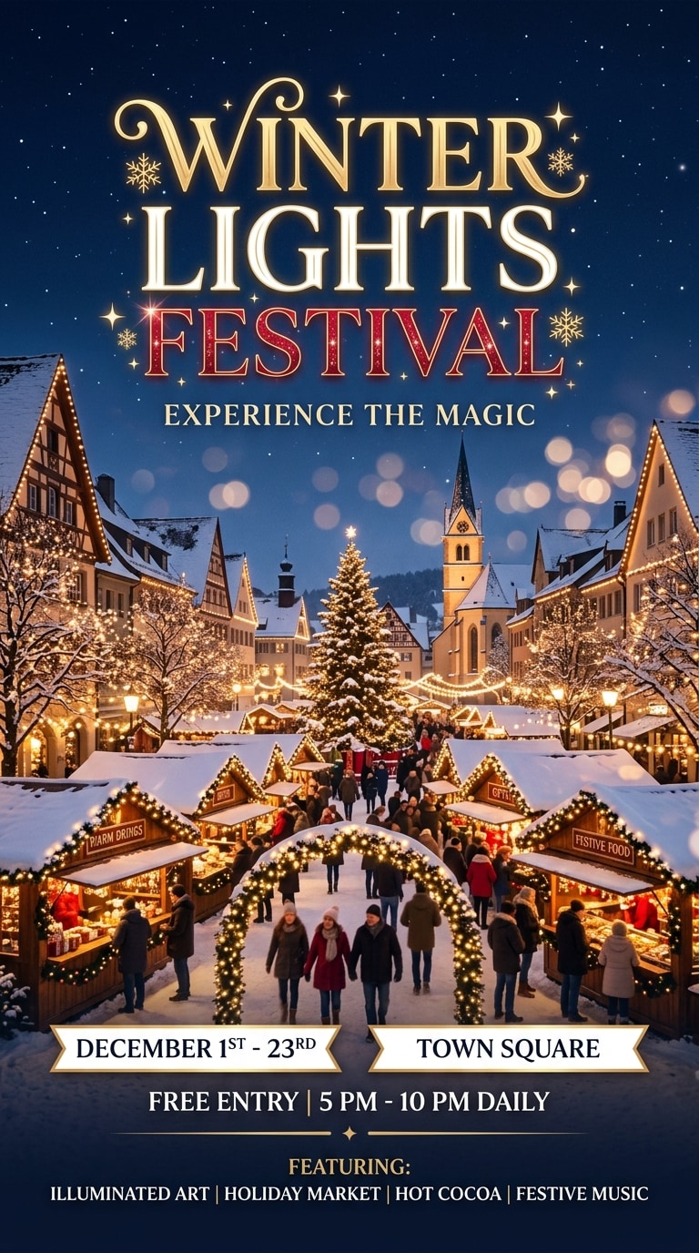 Winter festival poster AI prompt