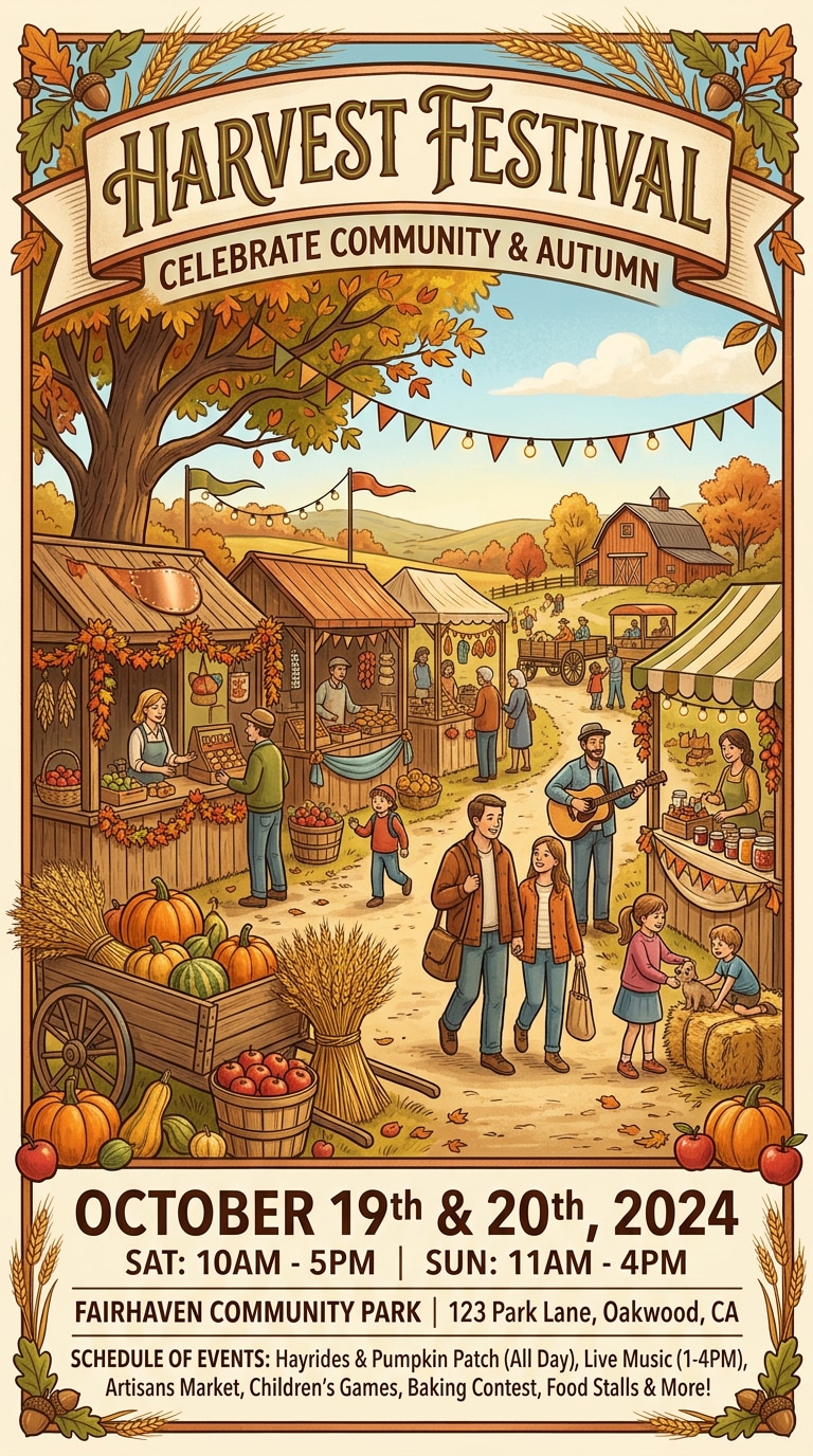 Harvest festival poster generator prompt