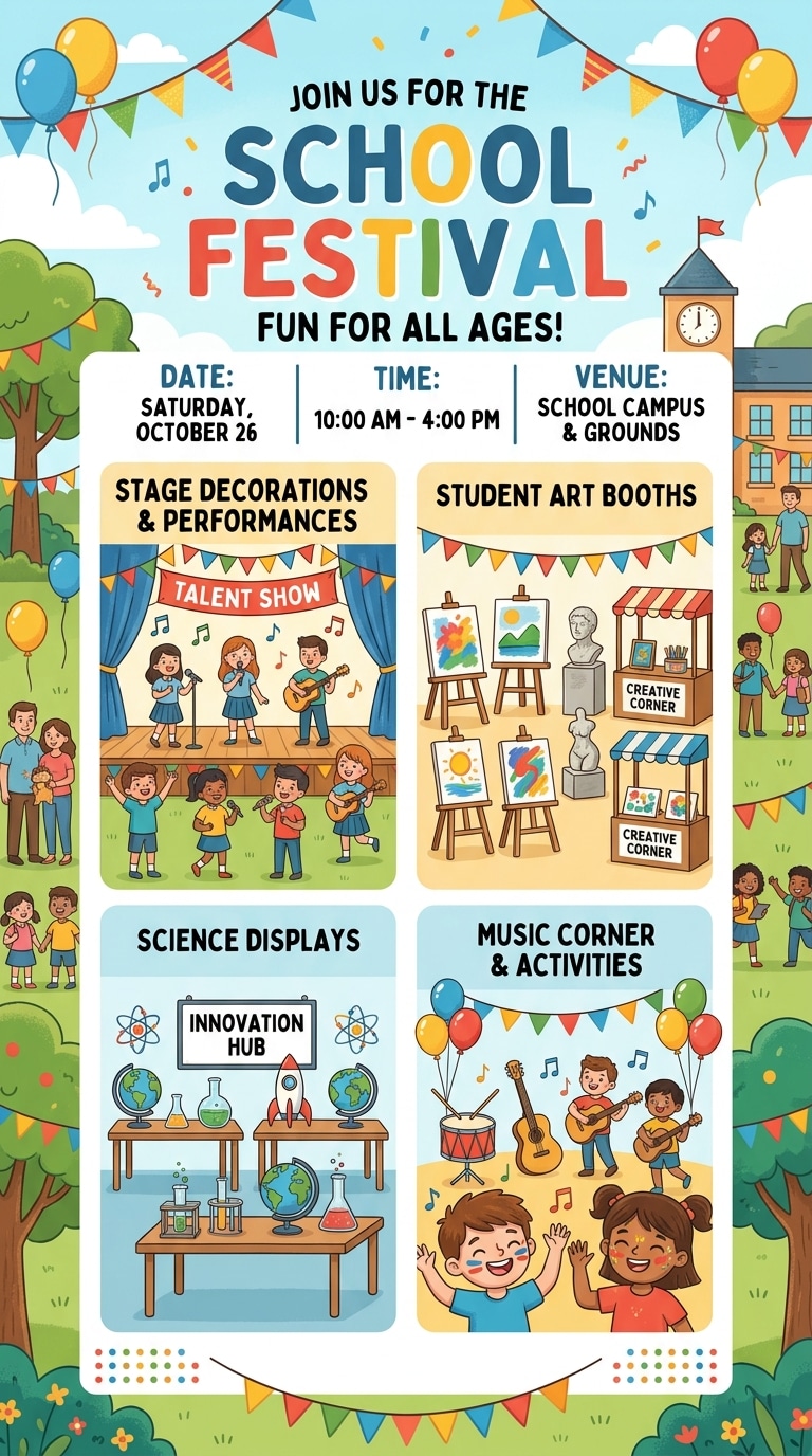 School festival poster AI prompt