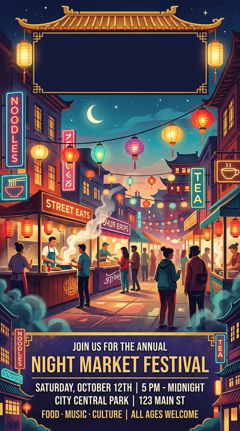 Holiday festival poster AI design prompt