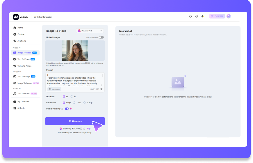 Step 2: Upload your image and prompt