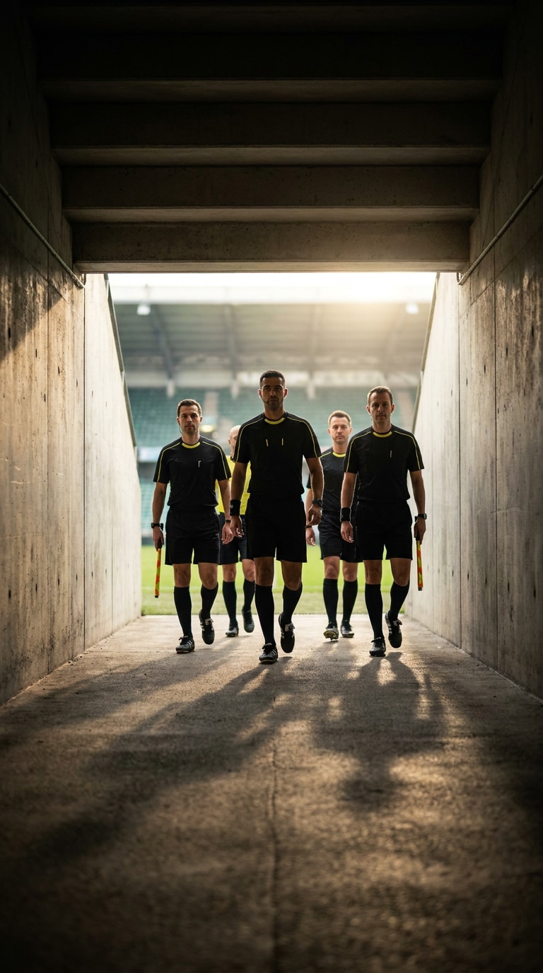 Referee tunnel entrance image prompt