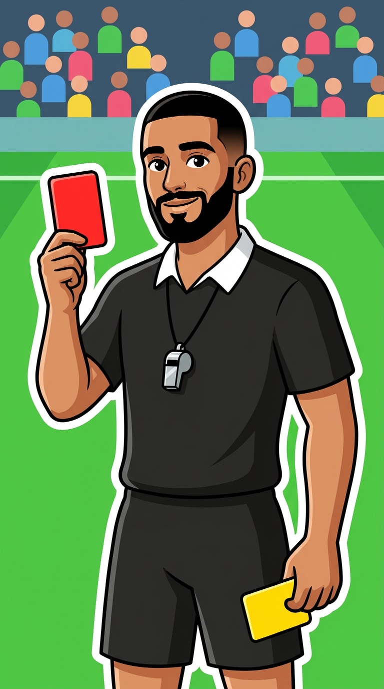 Soccer referee cartoon prompt