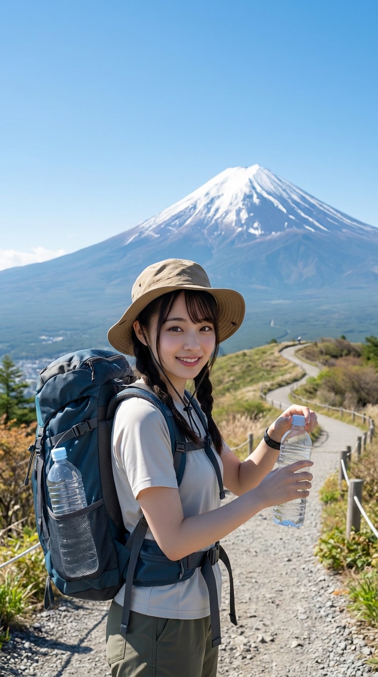 富士登山ゴミ持ち帰り啓発画像