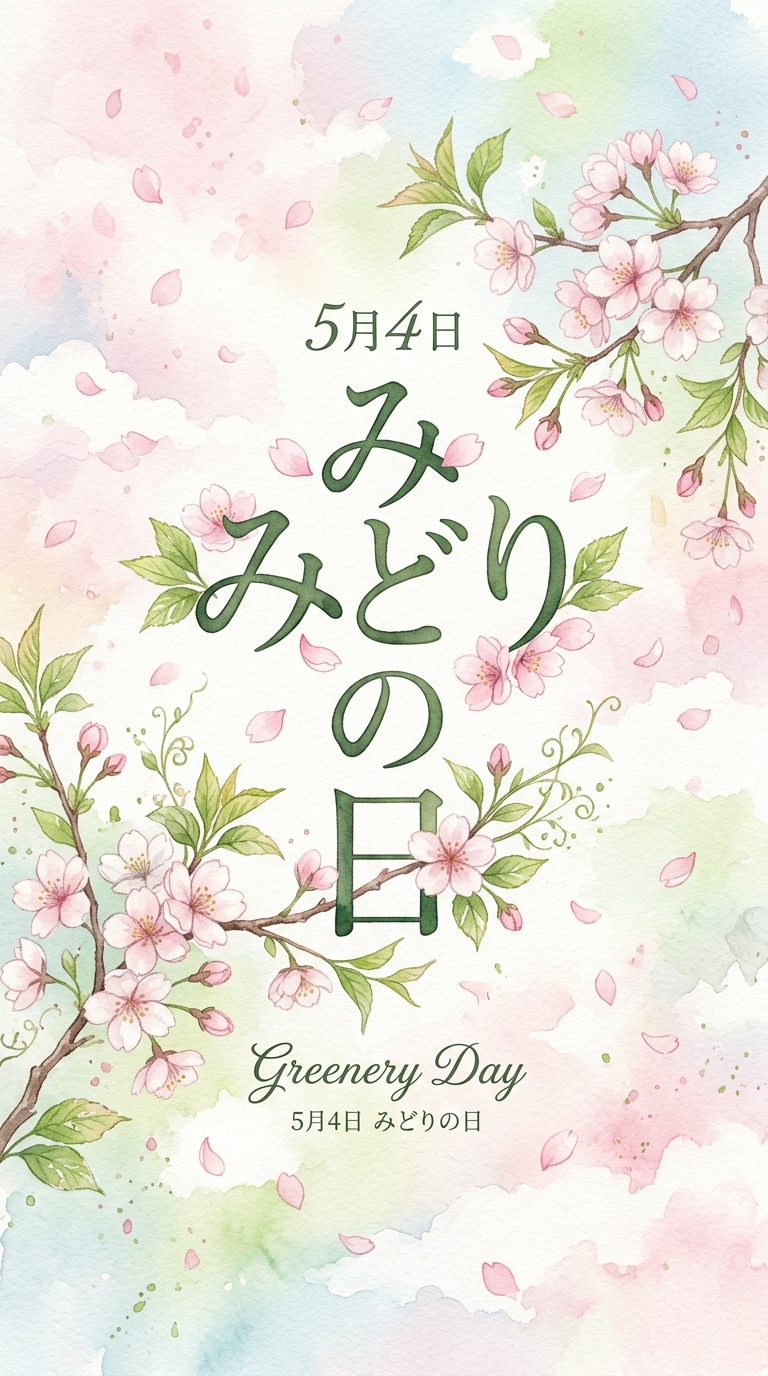 桜咲く春のテキストアート