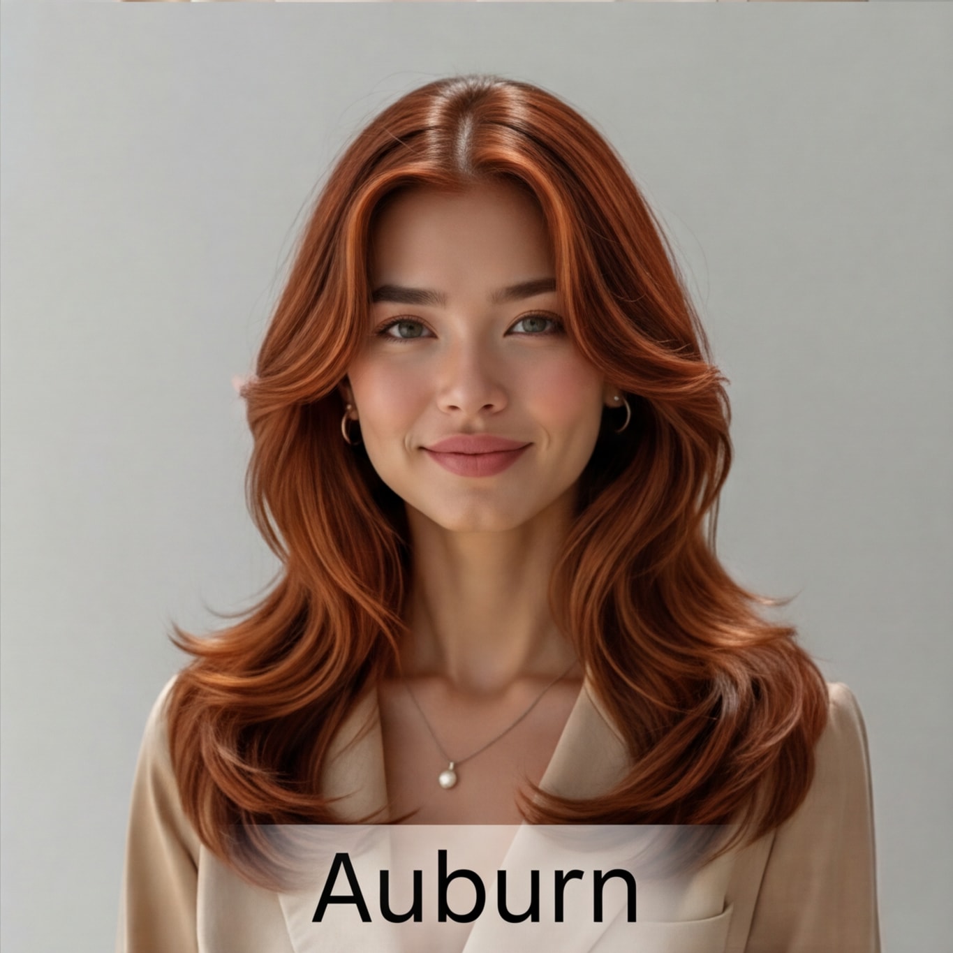 Female hair color try-on - Auburn