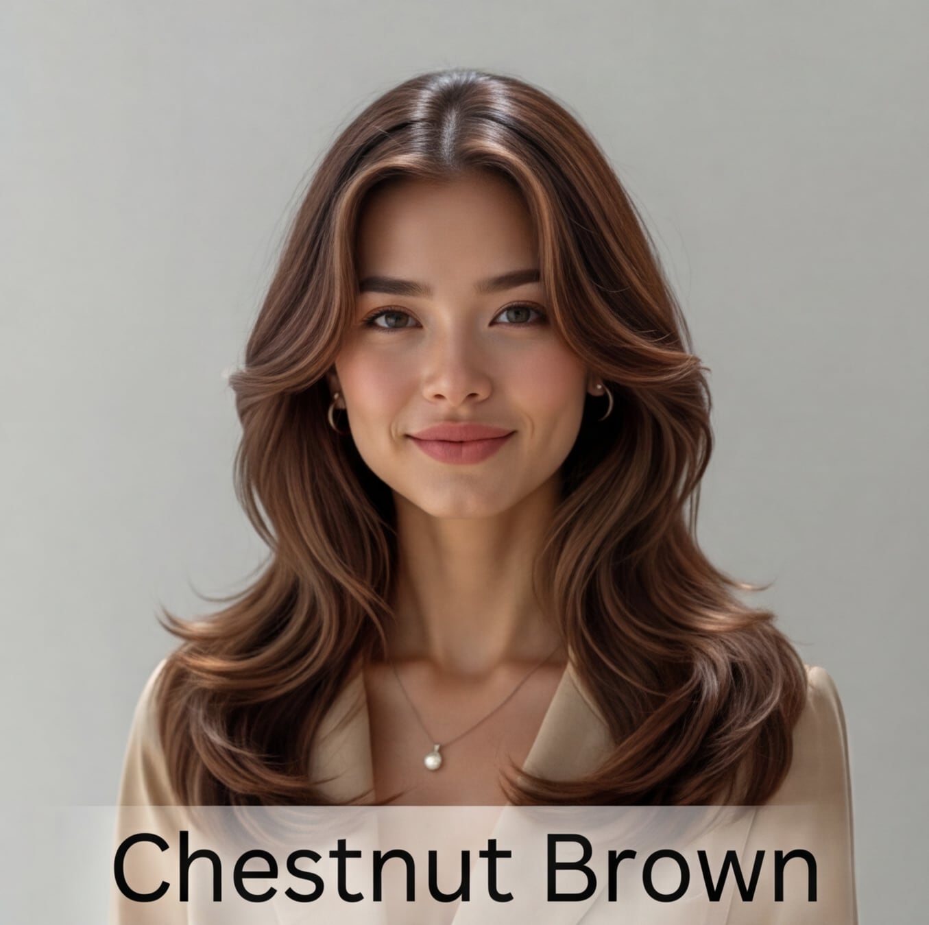 Female hair color try-on - Chestnut Blonde