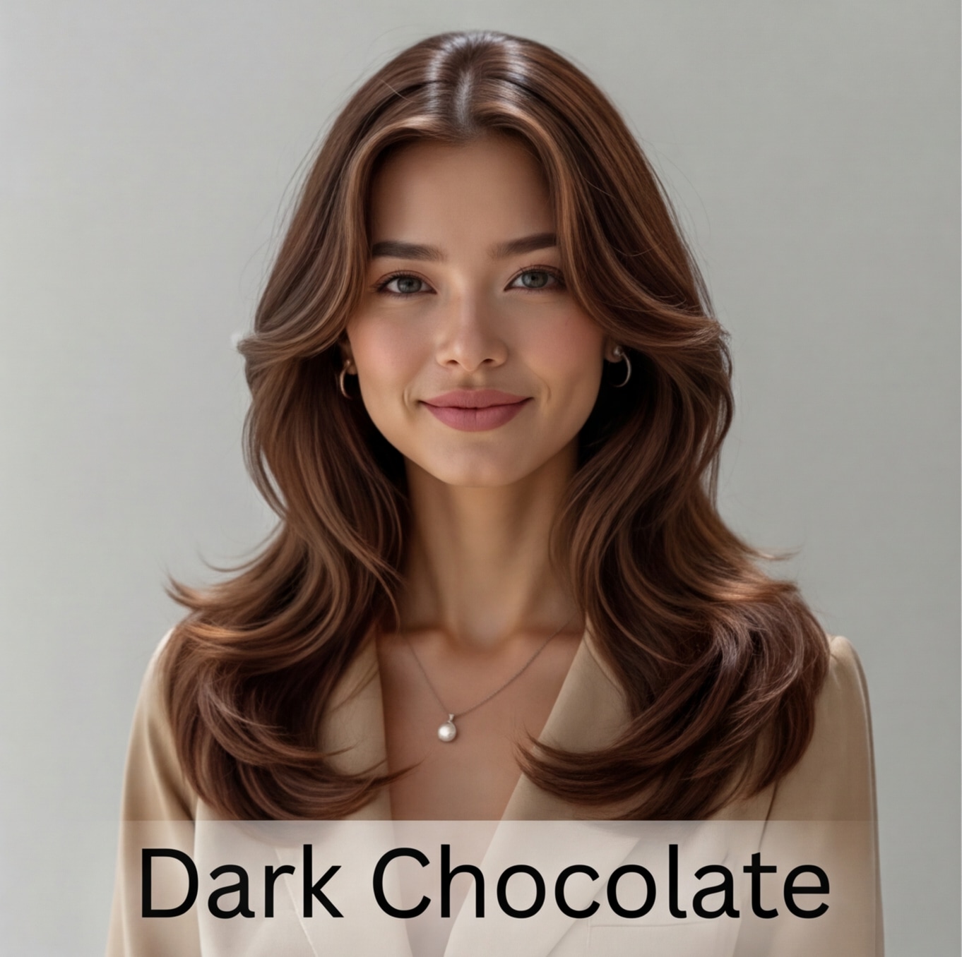 Female hair color try-on - Dark Chocolate