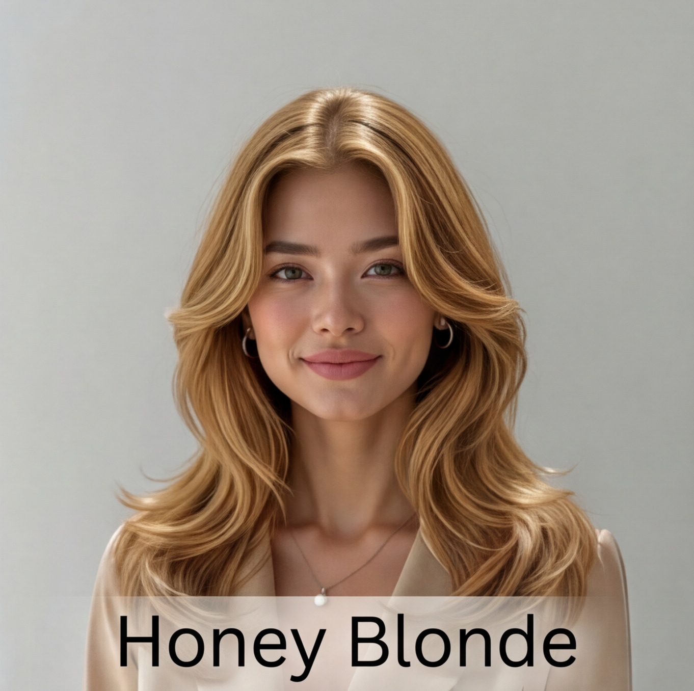 Female hair color try-on - Honey Blonde