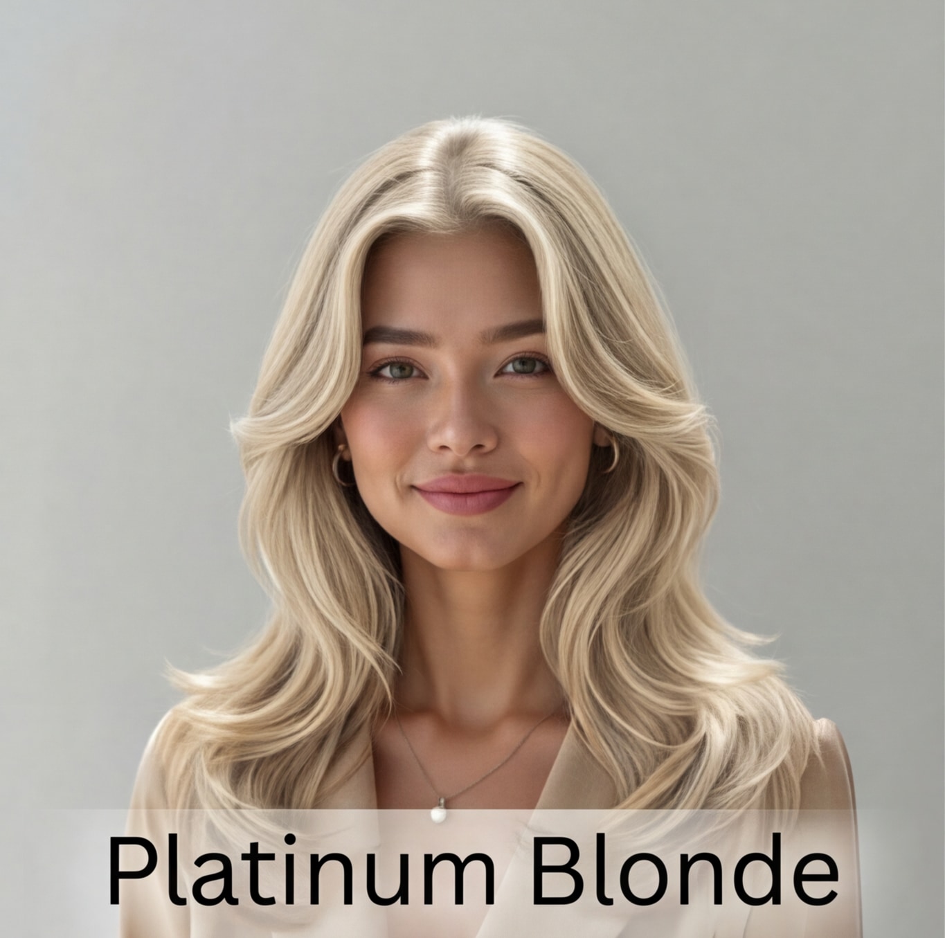 Female hair color try-on - Platinum Blonde