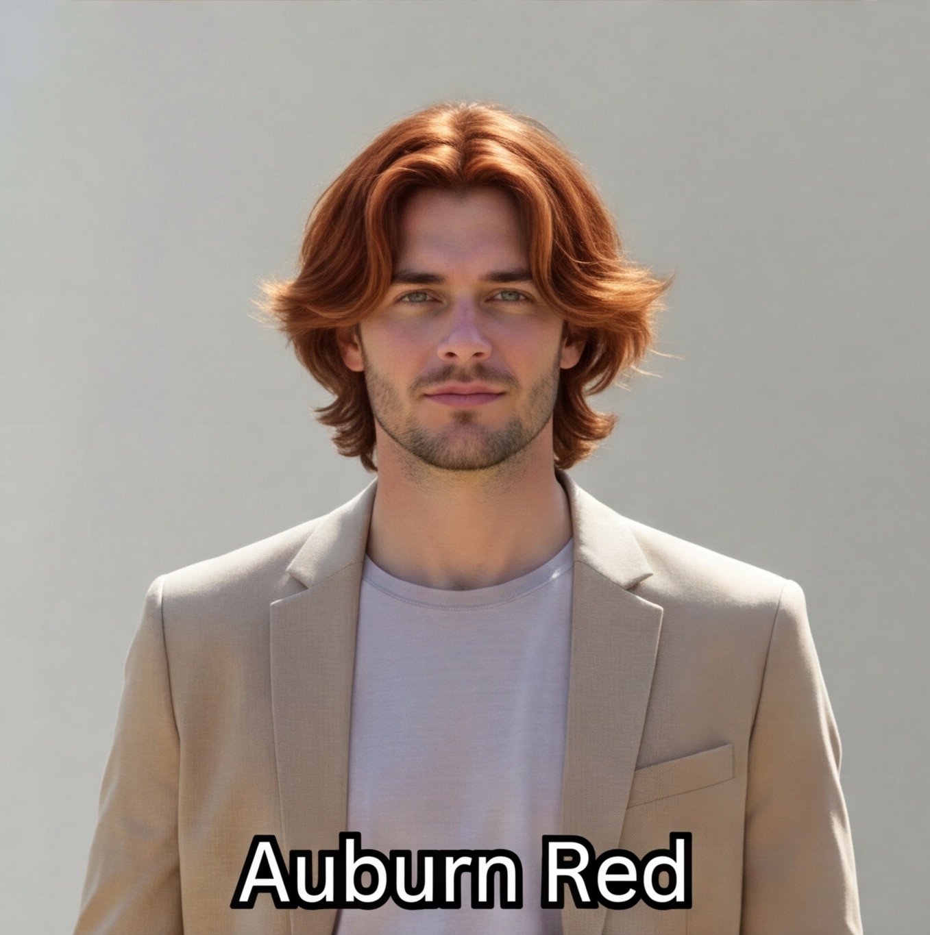 Male hair color try-on - Auburn Red