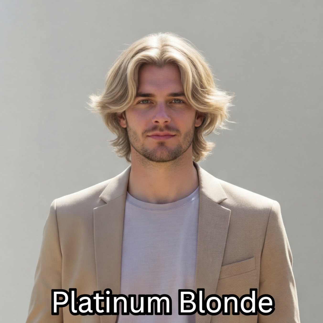 Male hair color try-on - Platinum Blonde