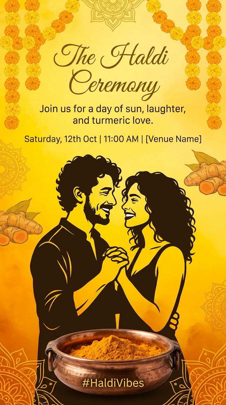 Haldi Ceremony Instagram Story Frame Design