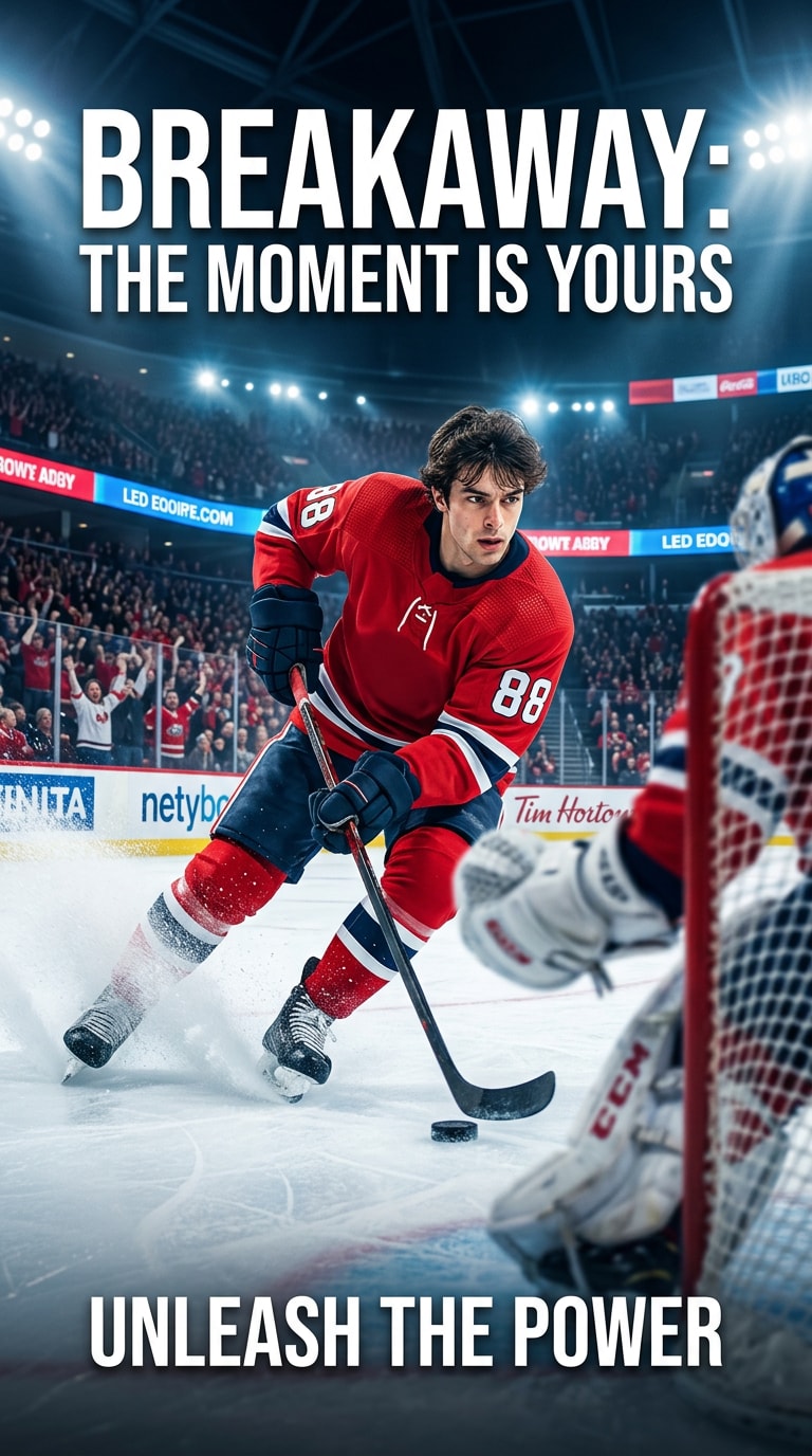 Breakaway Shot Hockey Poster