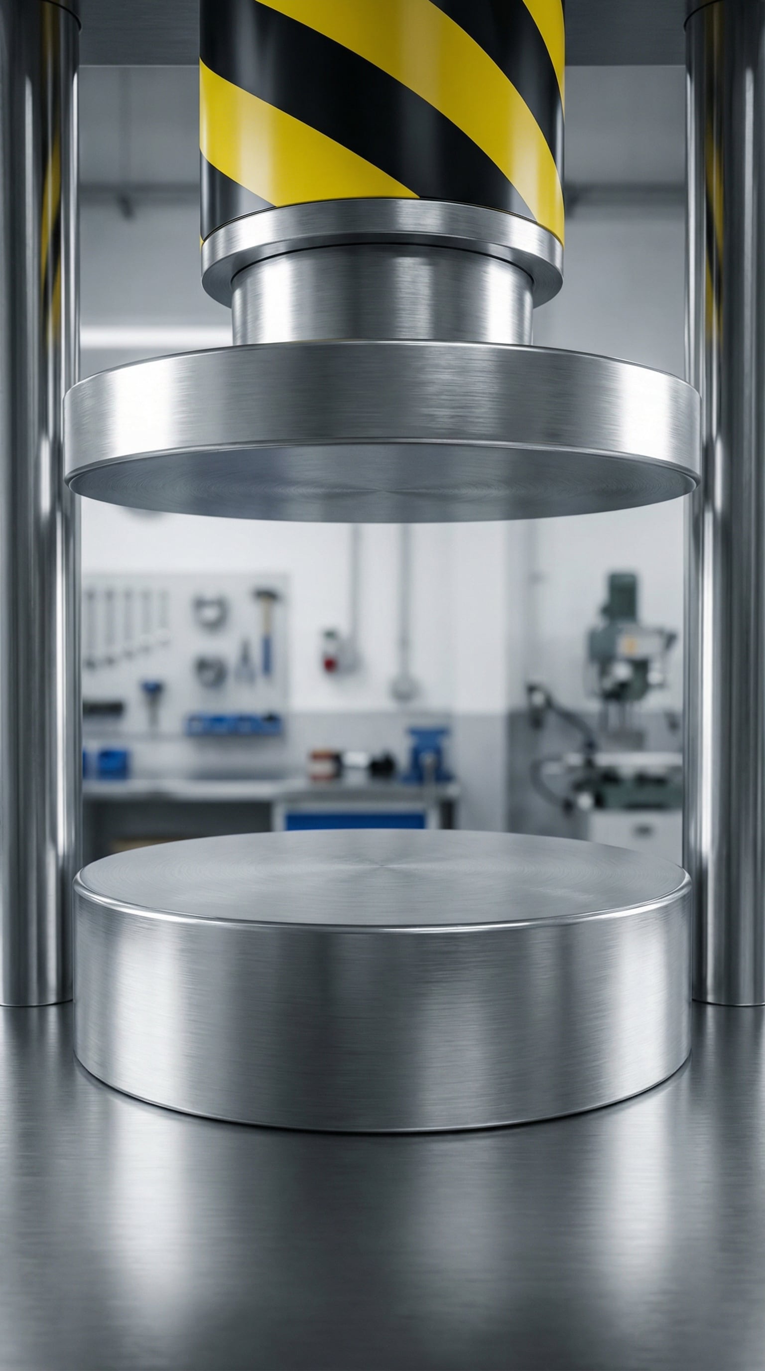 AI hydraulic press base scene