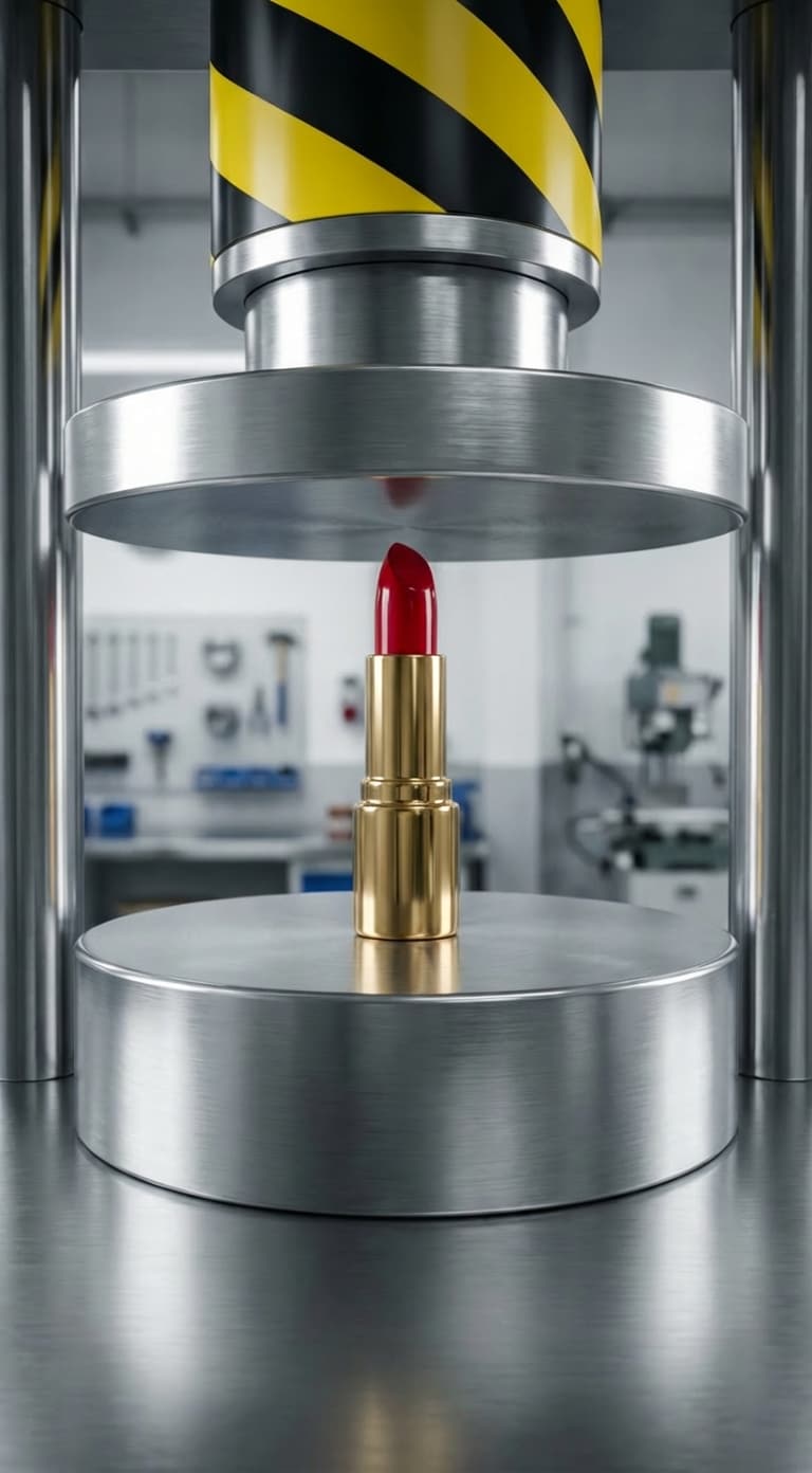 Object placed under AI hydraulic press