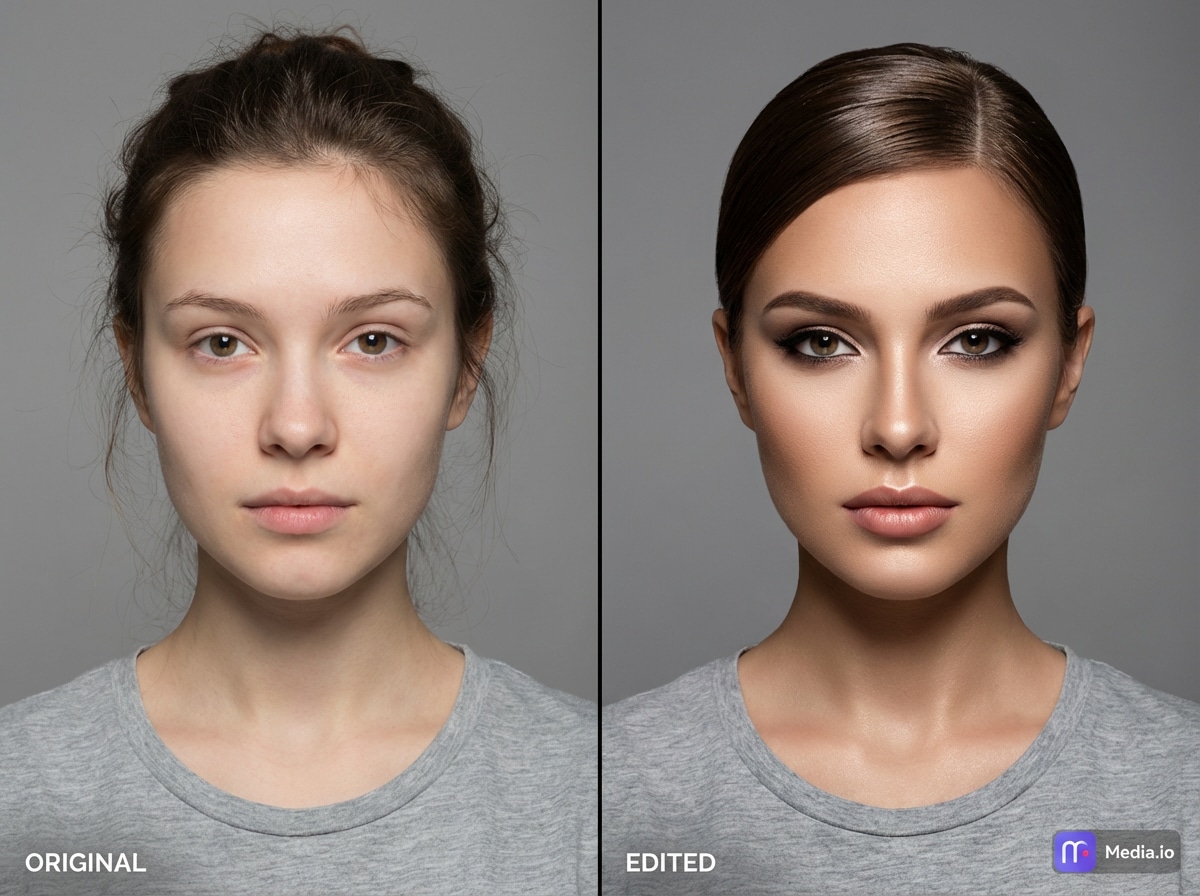 Change hairstyle makeup and age with AI