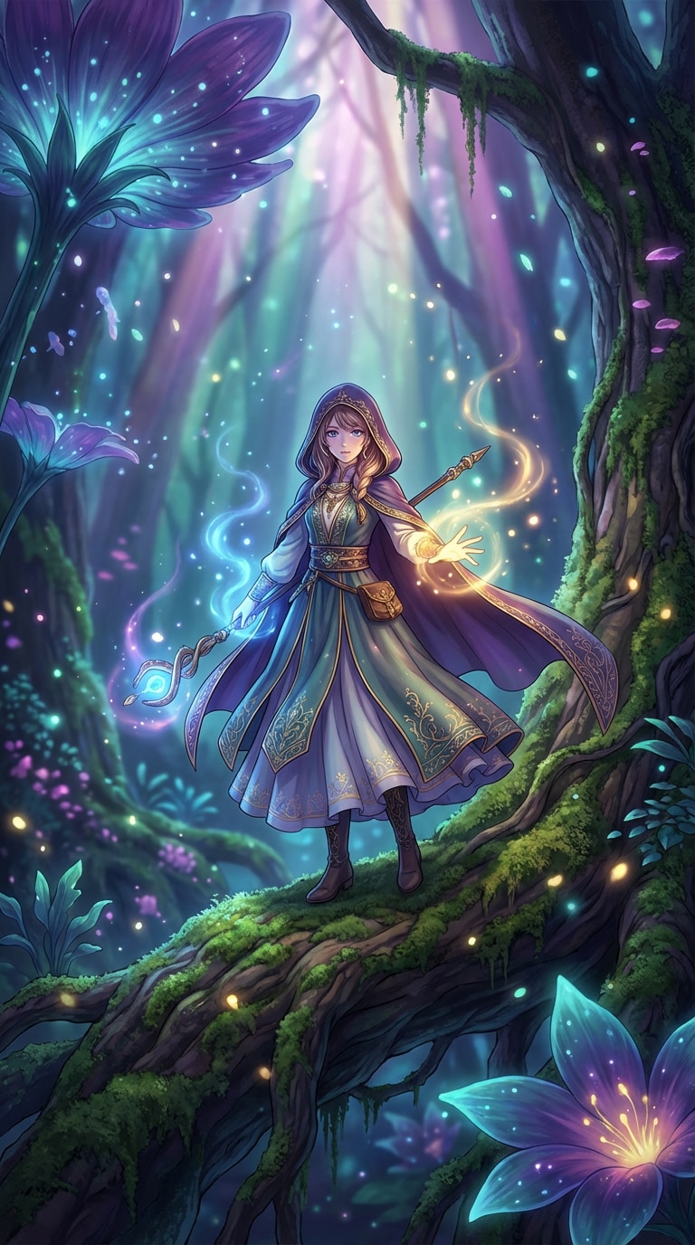 ai image generator free anime example fantasy anime heroine