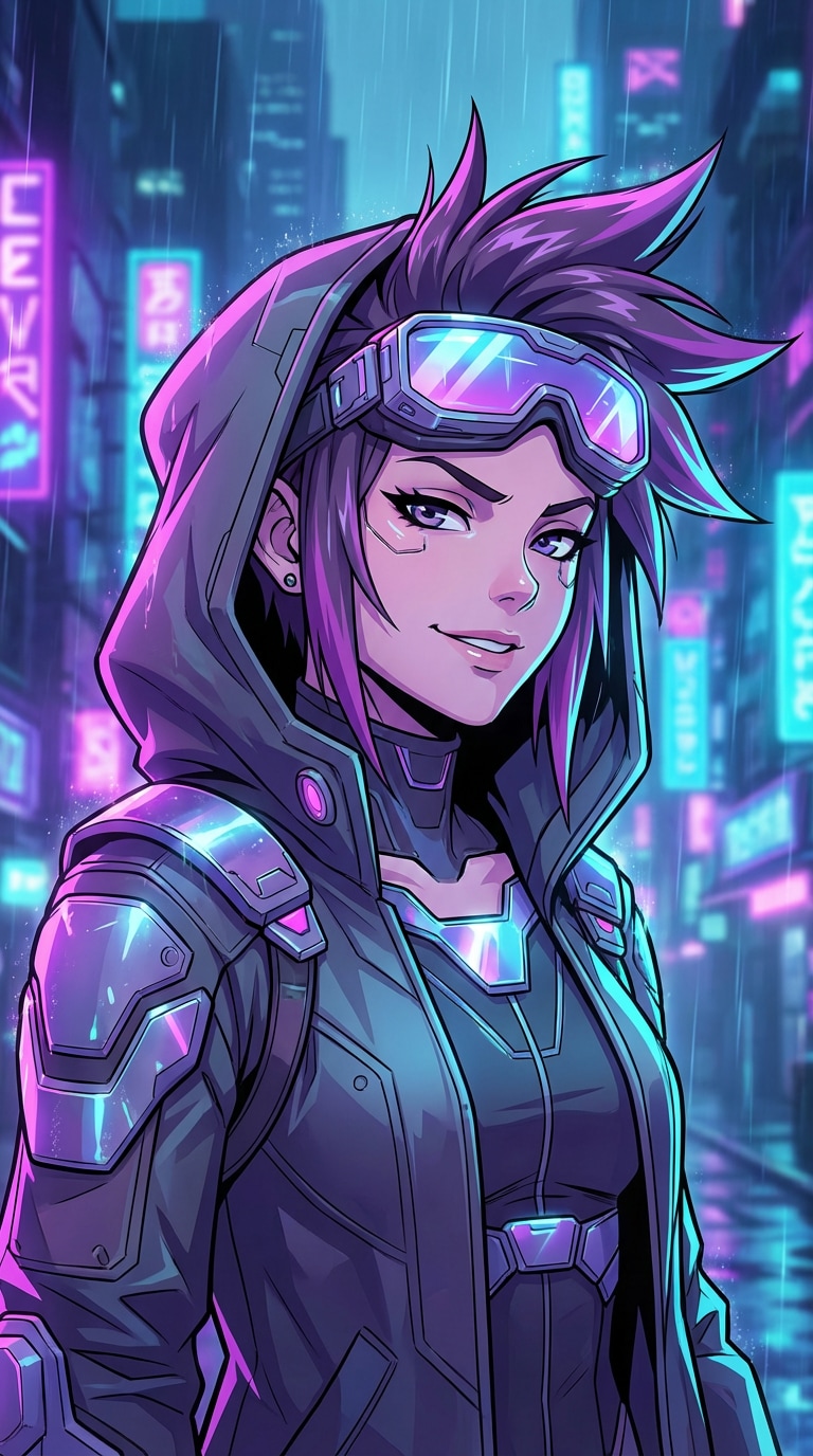 ai image generator free anime example cyberpunk anime character