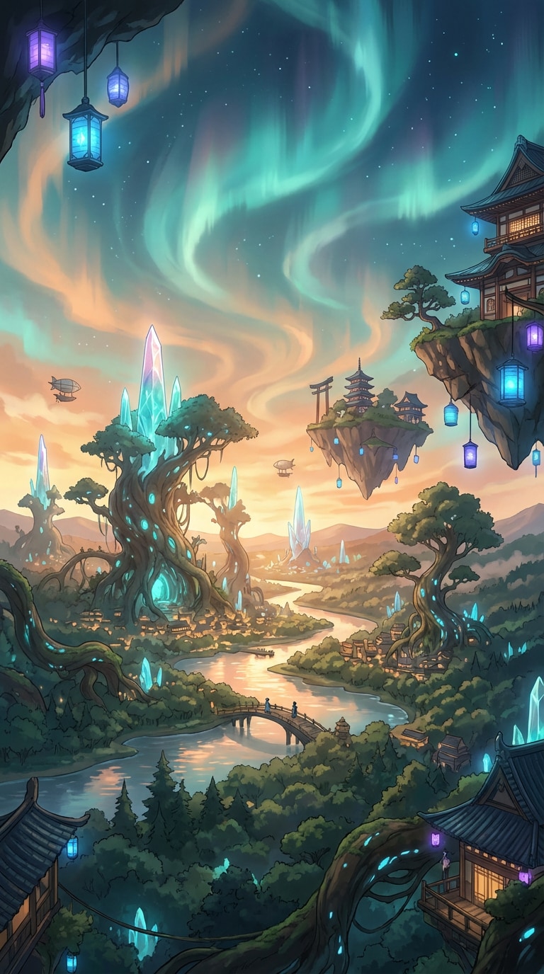 ai image generator free anime example scenic world