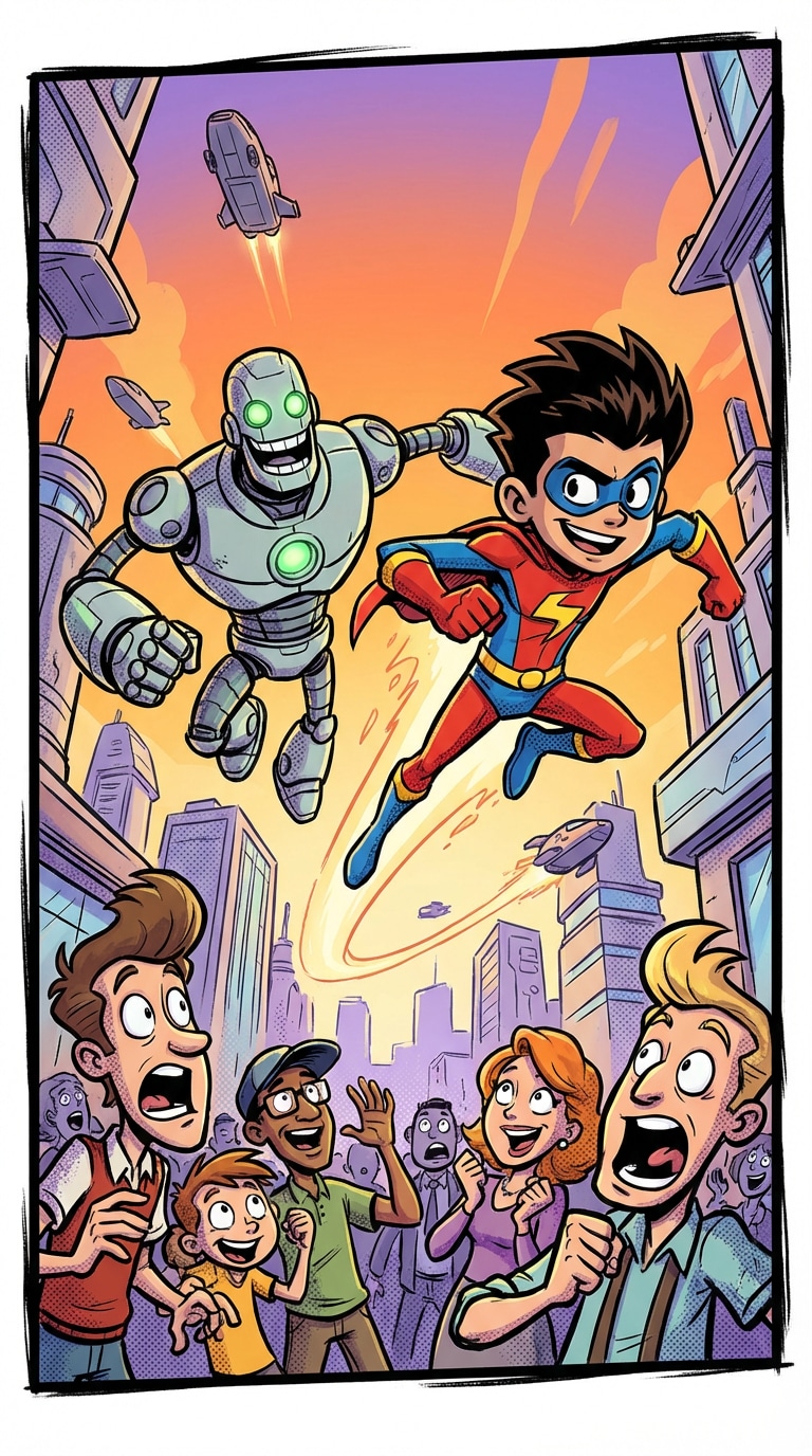 ai image generator free cartoon example comic scene