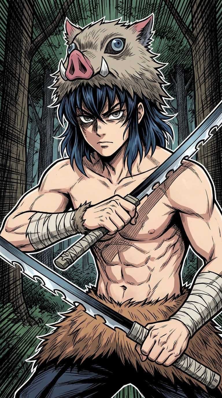 Boar Mask Anime Warrior