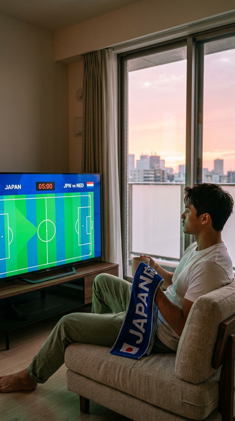 日本対オランダ早朝観戦