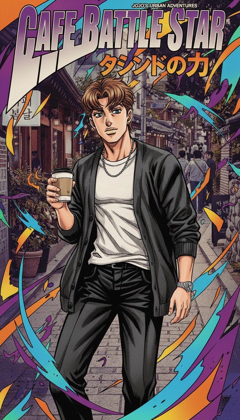 ジョジョ風イラスト加工の作例