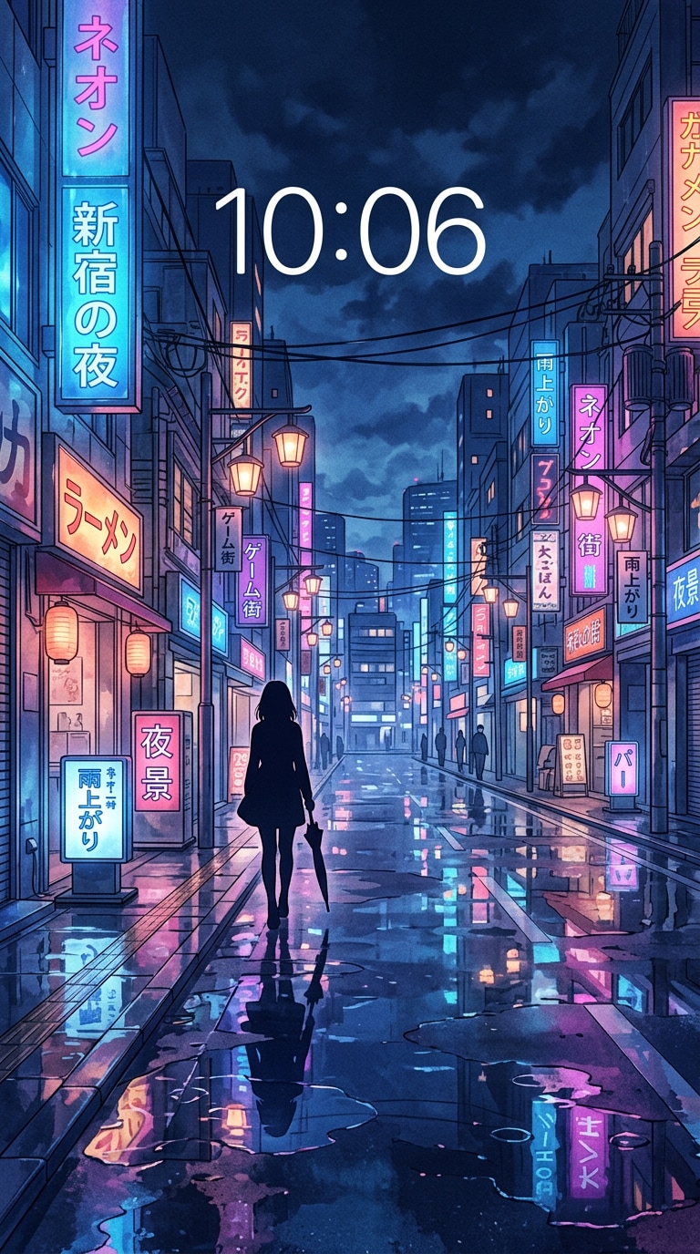 アニメ風スマホ壁紙AI画像