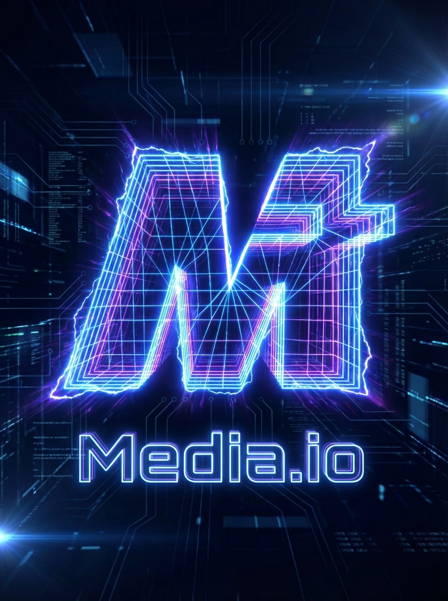 Media.io Cyber Grid Geometry Logo Style preview